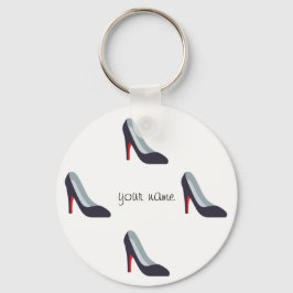 High Hiel Emoji en '' Jouw naam here " Sleutelhanger