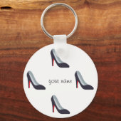 High Hiel Emoji en '' Jouw naam here " Sleutelhanger (Voorkant)