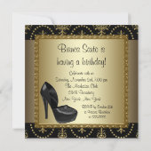 High Hiel Shoes Weans Black Gold 50th Birthday Kaart (Achterkant)