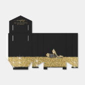 High Hiel Stiletto Shoe Black Gold Dag Bedankdoosjes (Uitgevouwen)