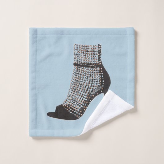 High Hiel Stilettos Black Bathroom Towel set Bad Handdoek (Wasdoekje)