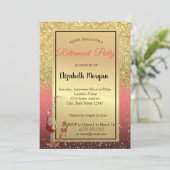 High-Hiel, Wine Glass, Rood, Glitter Retirement Pa Kaart (Staand voorkant)