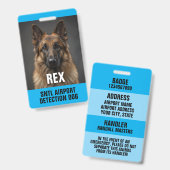 High Impact Blue Detection Dog Photo ID Badge (Front & Back)