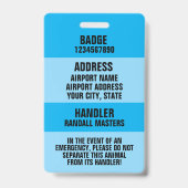 High Impact Blue Detection Dog Photo ID Badge (Back)