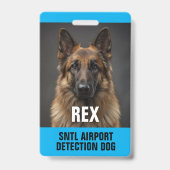 High Impact Blue Detection Dog Photo ID Badge (Front)