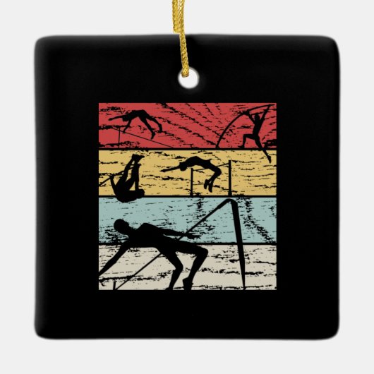 High Jump Retro Keramisch Ornament (Voorkant)