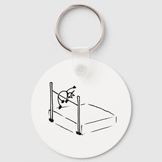 High Jump StickMan Track and Field Sleutelhanger (Voorkant)