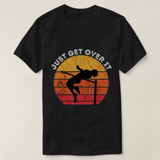 High Jumping, ga gewoon over de Retro Sunset T-shirt (Design voorkant)