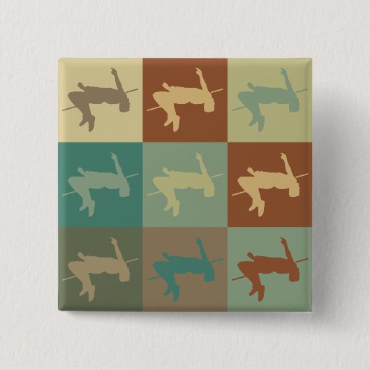 High Jumping Pop Art Vierkante Button 5,1 Cm (Voorkant)