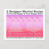 High Maintenance Diva Pink Martini Recipe Briefkaa Briefkaart (Voorkant)