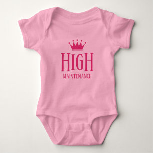 High Maintenance grappige roze prinses kroon meisj Romper
