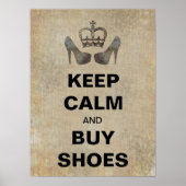 High Mode Keep Calm and Buy Shoes Poster (Voorkant)