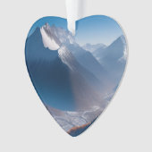 High Mountain Peaks Gedateerde Foto aangepast Ornament (voorkant)