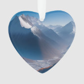 High Mountain Peaks Gedateerde Foto aangepast Ornament (voorkant)