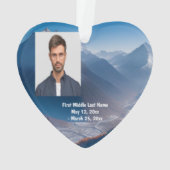 High Mountain Peaks Gedateerde Foto aangepast Ornament (achterkant)