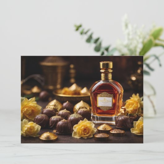 High Noon Gouden Chocolade Bedankkaart (Staand voorkant)