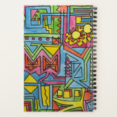 High Noon-Modern Bauhaus Geometric Watercolor Art Notitieboek (Achterkant)
