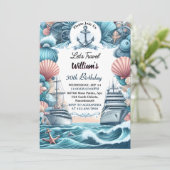 High Ocean Waves Reis Anker Jacht 40e Verjaardag Kaart (Staand voorkant)