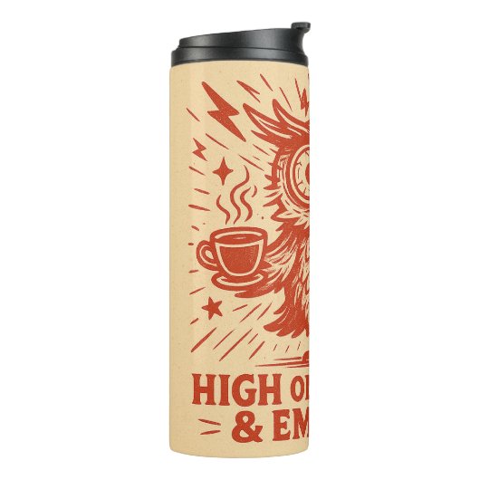 High on Caffeine & Emotions Thermosbeker (Gedraaid links)