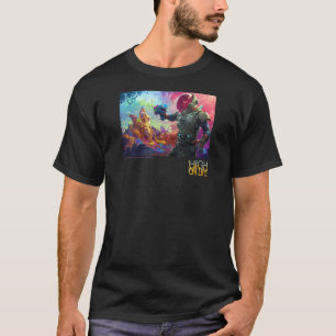 High on life Kenny lachend terwijl het stralen van T-shirt