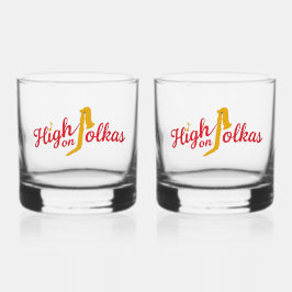 High on Polkas Logo Drinkset Whisky Glas