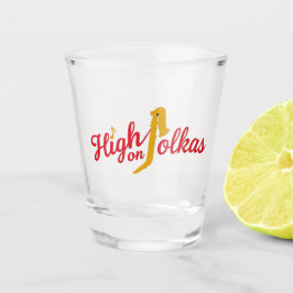 High on Polkas Logo Shot Glass Glas