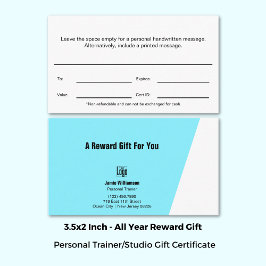 High Performance Trainer Reward-cadeaubon Klantenkaartje