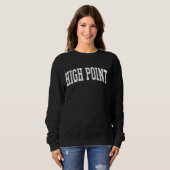 High Point Distressed White Varsity Style Trui (Voorkant volledig)