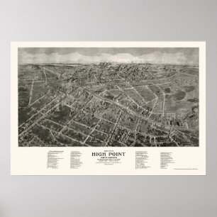 High Point, NC Panoramic Map - 1913 Poster