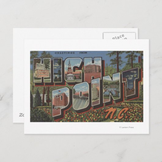 High Point, North Carolina - Large Letter Scenes Briefkaart (Voorkant / Achterkant)