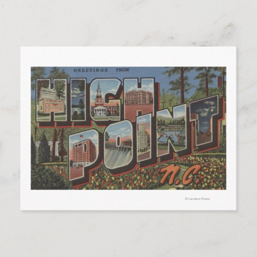 High Point, North Carolina - Large Letter Scenes Briefkaart (Voorkant)