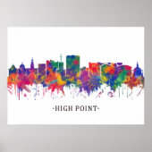High Point North Carolina Skyline Poster (Voorkant)