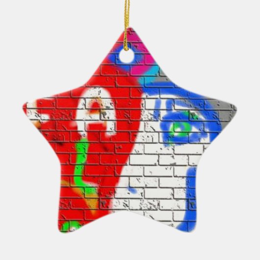 High Priestess Face Nooit alleen graffiti Art Keramisch Ornament (Voorkant)