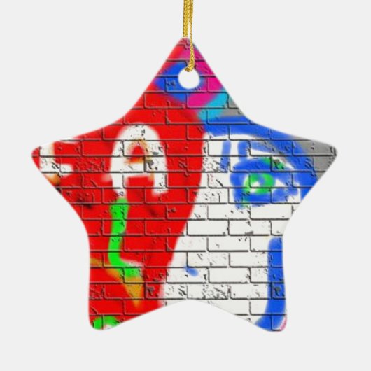 High Priestess Face Nooit alleen graffiti Art Keramisch Ornament (Achterkant)