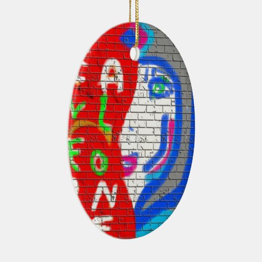 High Priestess Face Nooit alleen graffiti Art Keramisch Ornament (Rechts)