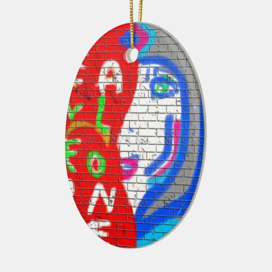 High Priestess Face Nooit alleen graffiti Art Keramisch Ornament (Links)