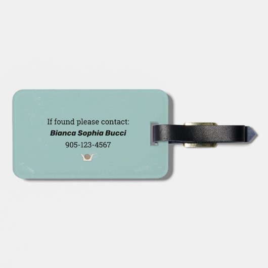 High Priestess tarot card moon crown pomegranate Bagagelabel (Achterkant horizontaal)