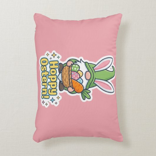 High-quality "Hoppy Easter" gnome illustration Accent Kussen (Voorkant(Verticaal))