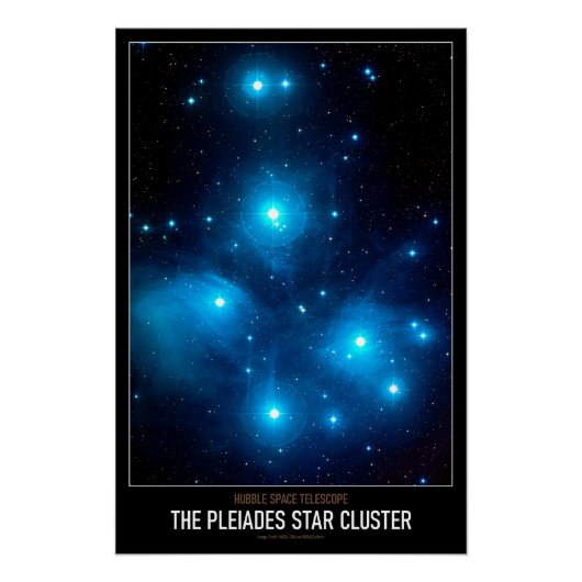 High Res Astronomie De Pleiaden Sterrenhoop Perfect Poster (Voorkant)