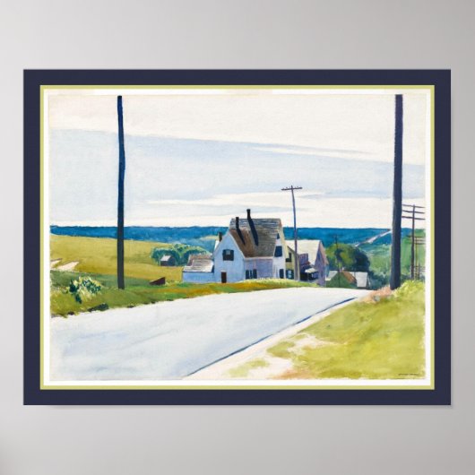 High Road 1931 beroemd gemaakt door Edward Hopper Poster (Voorkant)