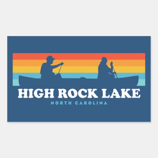 High Rock Lake North Carolina Canoe Rechthoekige Sticker (Voorkant)