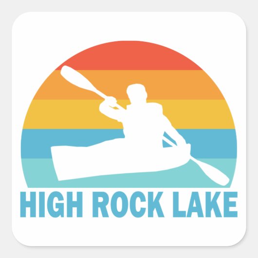 High Rock Lake North Carolina Kayak Vierkante Sticker (Voorkant)