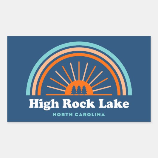 High Rock Lake North Carolina Rainbow Rechthoekige Sticker (Voorkant)