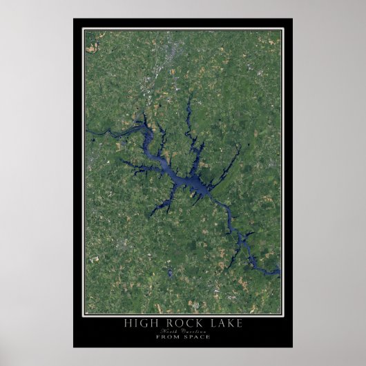 High Rock Lake North Carolina Satellite Poster Map (Voorkant)