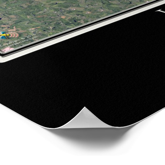 High Rock Lake North Carolina van de ruimtesatelli Poster (Hoek)