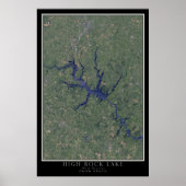 High Rock Lake North Carolina van de ruimtesatelli Poster (Voorkant)
