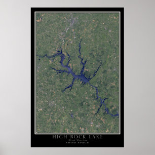 High Rock Lake North Carolina van de ruimtesatelli Poster