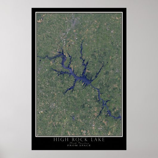High Rock Lake North Carolina van de ruimtesatelli Poster (Voorkant)