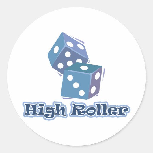 High Roller - Dice Games Ronde Sticker (Voorkant)