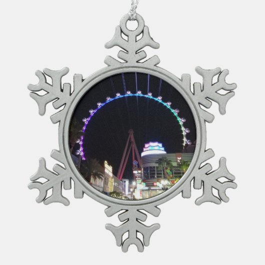 High Roller Ferris Wheel Las Vegas #3 Tin Sneeuwvlok Ornament (Voorkant)